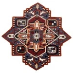 LR Home Shapes 50924 Rust/ Navy 7' X 7' Octagon Rug