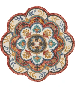 Sindy SIN-AF Red Area Rug 4 ft. Round