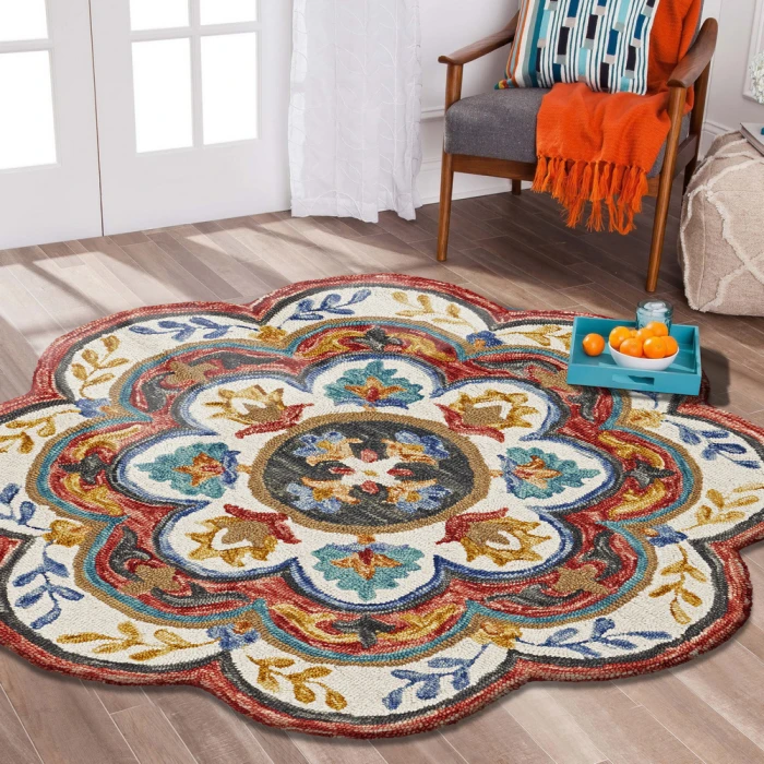 Rugs Town 54108 Red 4' X 4' Round Rug