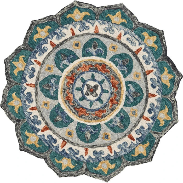 Rugs Town 54109 Gray/ Multi 6' Round Rug