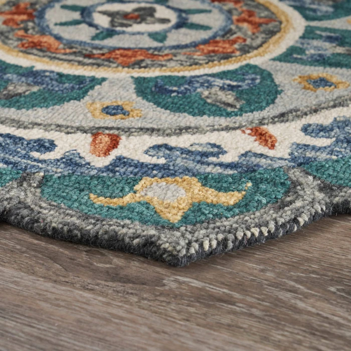 Rugs Town 54109 Gray/ Multi 6' Round Rug