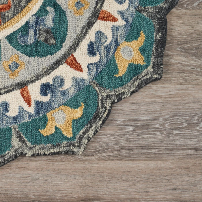 Rugs Town 54109 Gray/ Multi 6' Round Rug