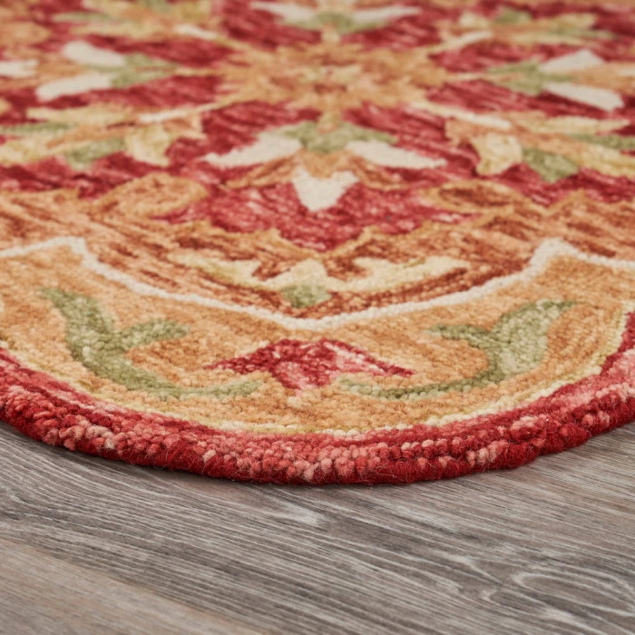 LR Home SINUOUS 54110 Red 4' X 4' Round Rug
