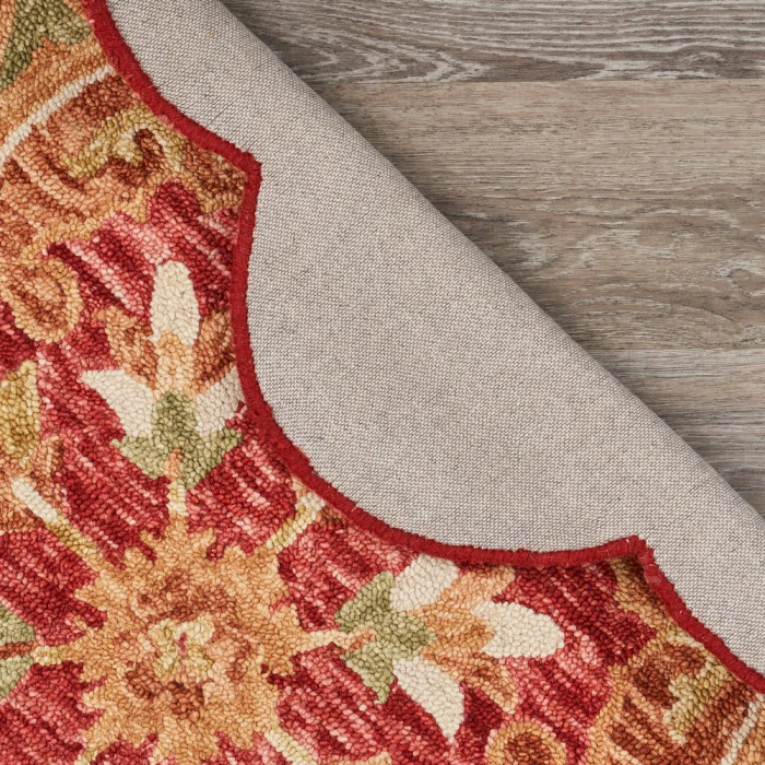 LR Home SINUOUS 54110 Red 4' X 4' Round Rug