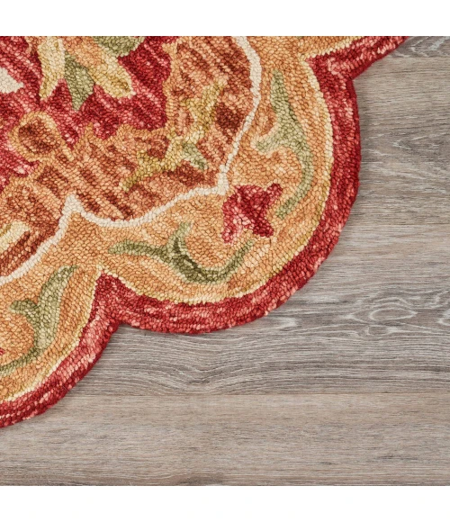 LR Home SINUOUS 54110 Red 4' X 4' Round Rug