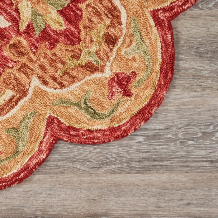 LR Home SINUOUS 54110 Red 4' X 4' Round Rug
