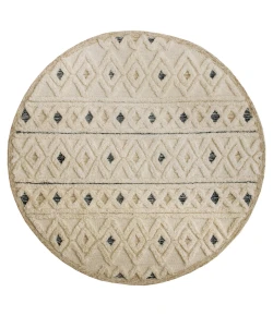 Sindy SIN-AI Cream Area Rug 6 ft. Round