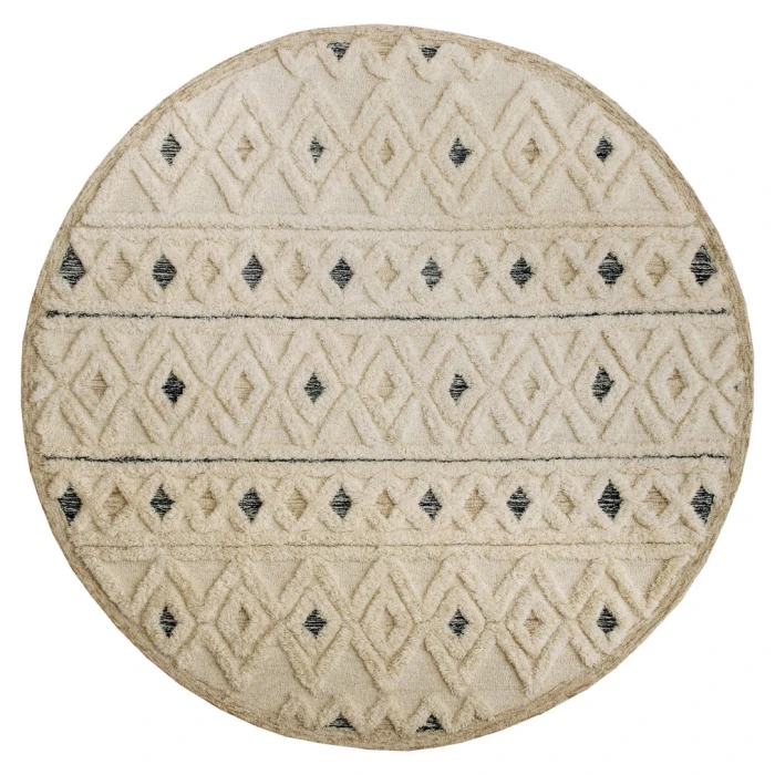 Rugs Town 54112 Ivory 6' Round Rug