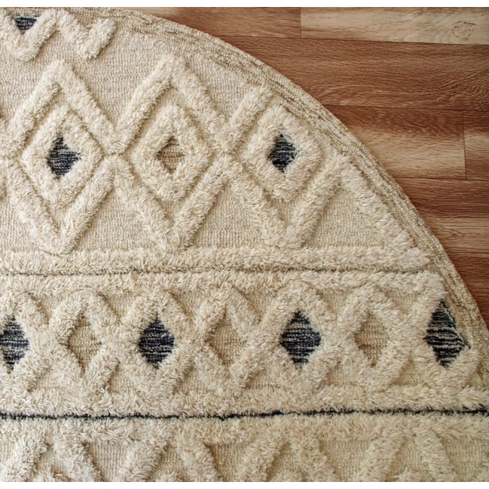 Rugs Town 54112 Ivory 6' Round Rug