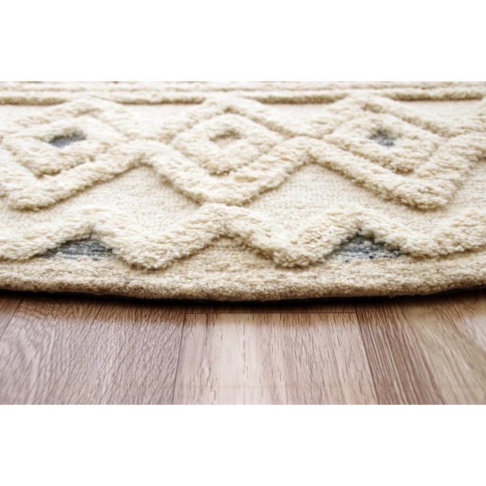 Rugs Town 54112 Ivory 6' Round Rug