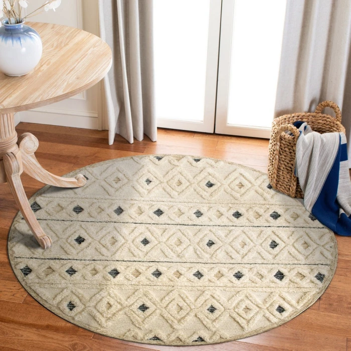 Rugs Town 54112 Ivory 6' Round Rug