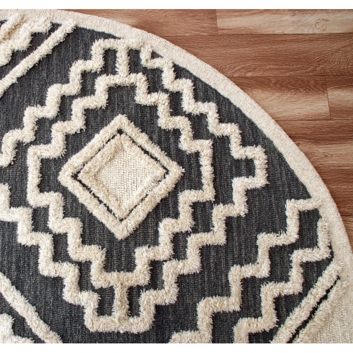 Rugs Town 54113 Gray 4' X 4' Round Rug