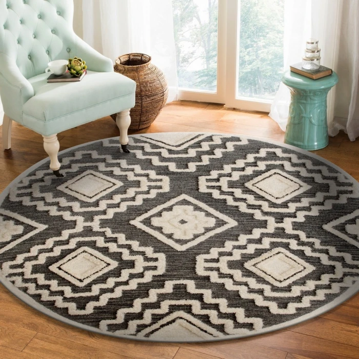 Rugs Town 54113 Gray 4' X 4' Round Rug