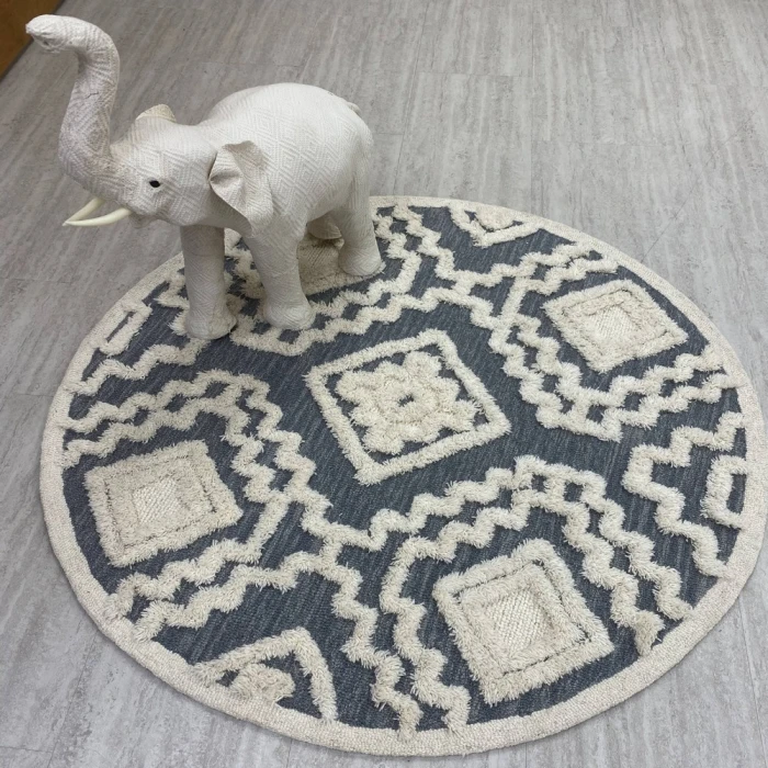 Rugs Town 54113 Gray 4' X 4' Round Rug