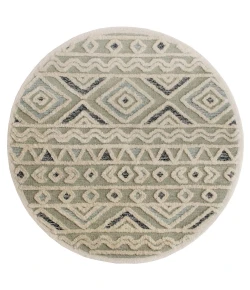 Sindy SIN-AL Gray Area Rug 6 ft. Round
