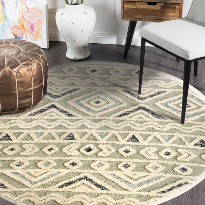 Rugs Town 54116 Light Gray 4' X 4' Round Rug