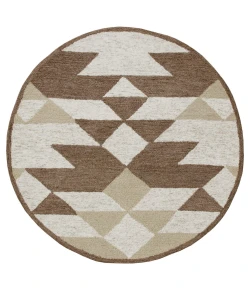 Sindy SIN-AM Brown Area Rug 4 ft. Round