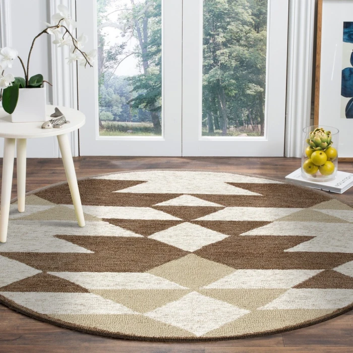 LR Home SINUOUS 54117 Natural/ Ivory 4' X 4' Round Rug