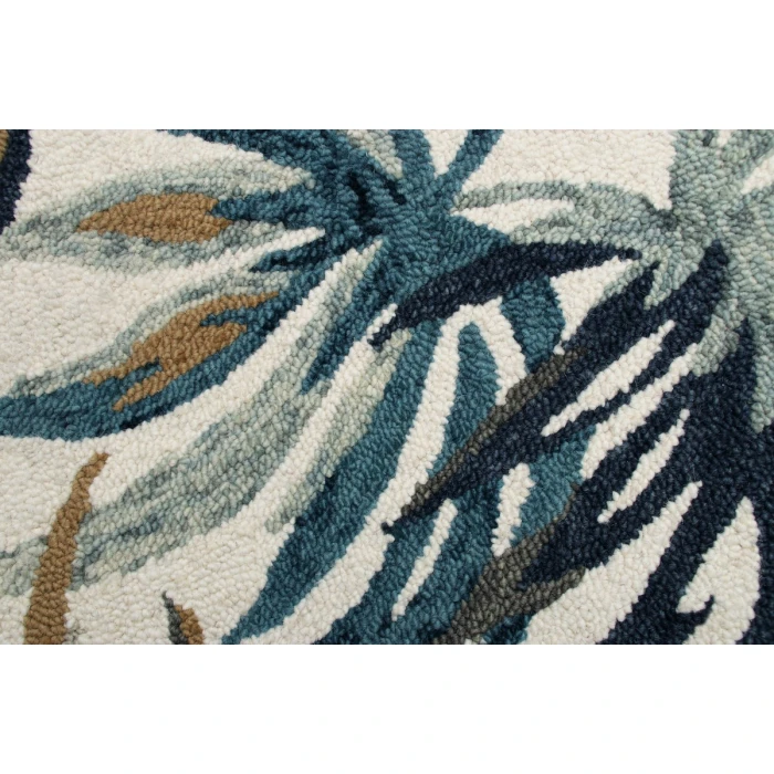 LR Home SINUOUS 54118 Ivory/ Navy 4' X 4' Round Rug