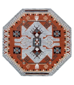 Sindy SIN-AO Terracotta Area Rug 4 ft. Round