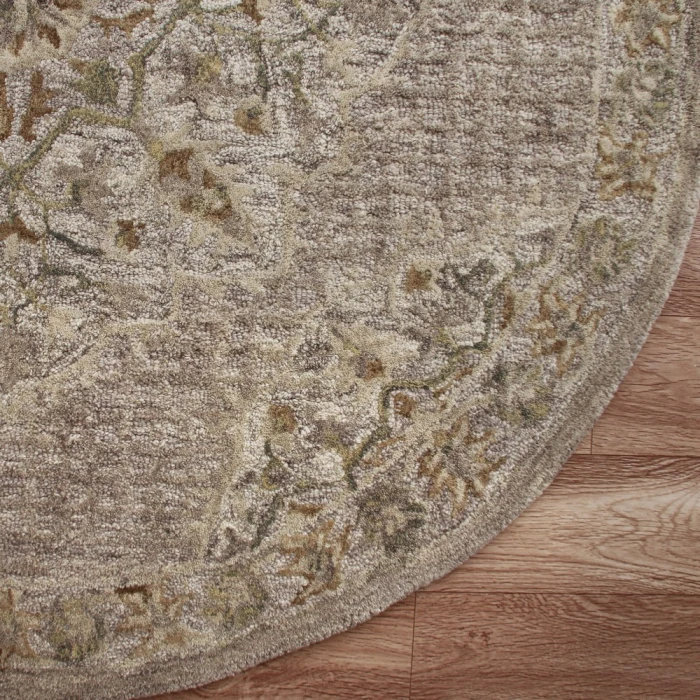 LR Home SINUOUS 54120 Beige 4' X 4' Round Rug