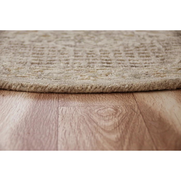 LR Home SINUOUS 54120 Beige 4' X 4' Round Rug