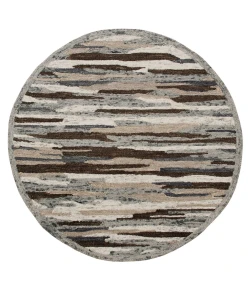 Sindy SIN-AQ Gray Area Rug 4 ft. Round