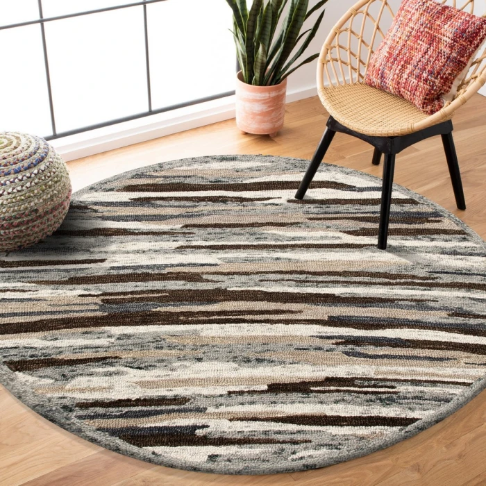 Rugs Town 54121 Natural/ Multi 4' X 4' Round Rug