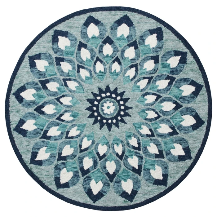 Rugs Town 54151 Teal/ Blue 4' X 4' Round Rug