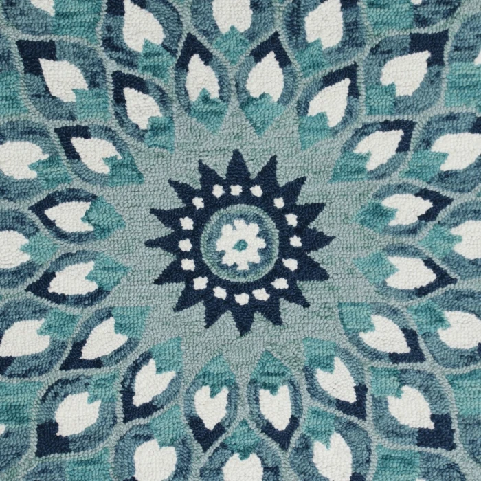 Rugs Town 54151 Teal/ Blue 4' X 4' Round Rug