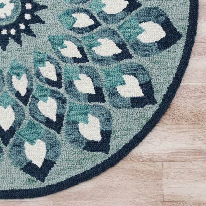 Rugs Town 54151 Teal/ Blue 4' X 4' Round Rug