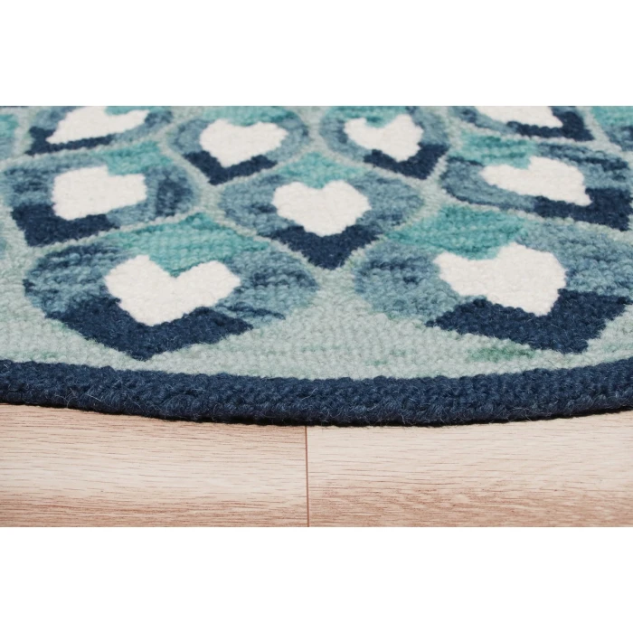 Rugs Town 54151 Teal/ Blue 4' X 4' Round Rug