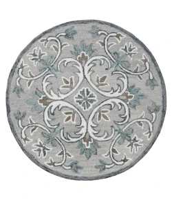 Sindy SIN-AS Taupe Area Rug 4 ft. Round