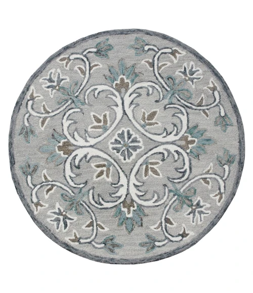 LR Home SINUOUS 54152 Taupe 4' X 4' Round Rug