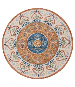 Sindy SIN-AT Orange Area Rug 4 ft. Round