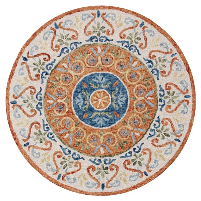 Rugs Town 54153 Rust/ Ivory 4' X 4' Round Rug