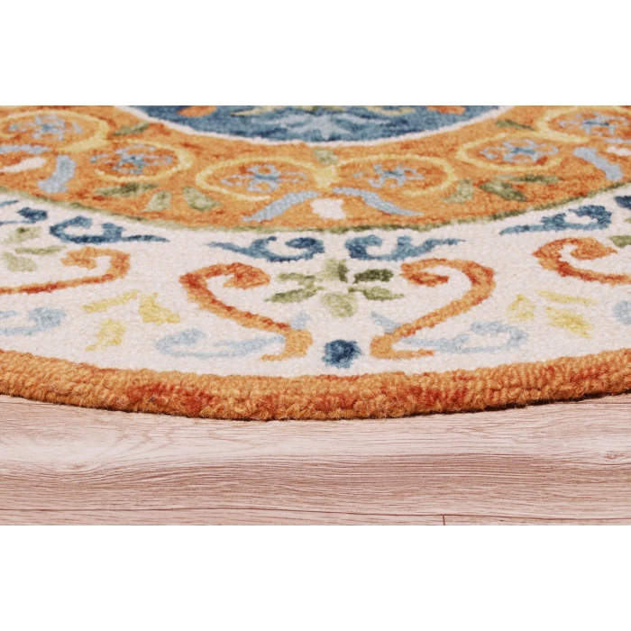 Rugs Town 54153 Rust/ Ivory 4' X 4' Round Rug