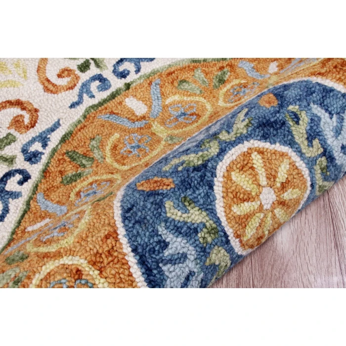 Rugs Town 54153 Rust/ Ivory 4' X 4' Round Rug