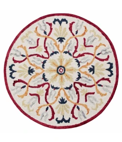 Sindy SIN-AU Red Area Rug 4 ft. Round