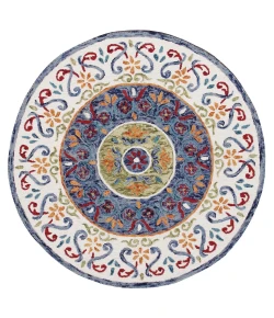 Sindy SIN-AT White Area Rug 6 ft. Round
