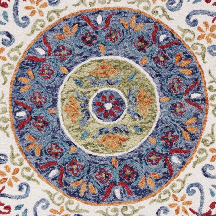 Rugs Town 54155 Blue/ Ivory 6' Round Rug
