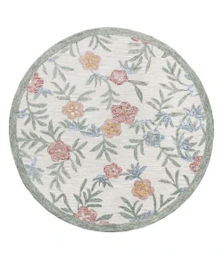 Sindy SIN-AV Cream Area Rug 4 ft. Round