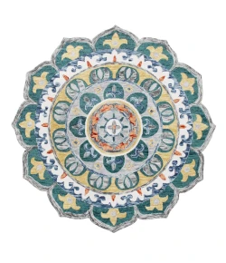 LR Home Sinuous 54162 Green/ Multi 6' Round Rug