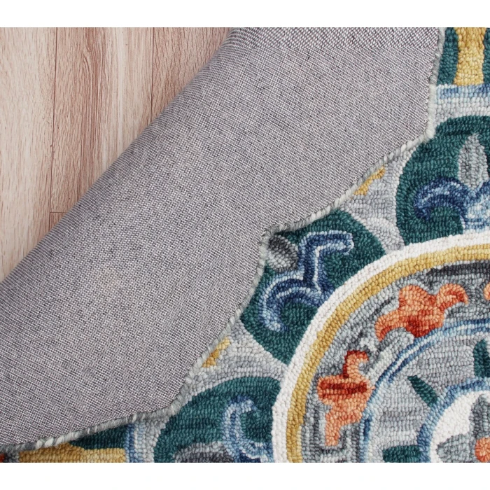 Rugs Town 54162 Green/ Multi 6' Round Rug