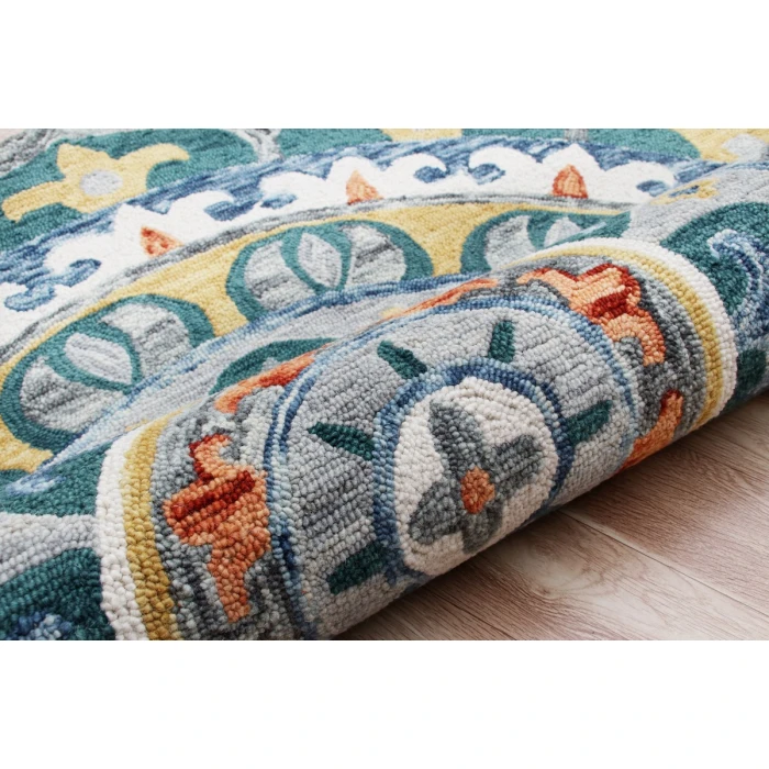 Rugs Town 54162 Green/ Multi 6' Round Rug