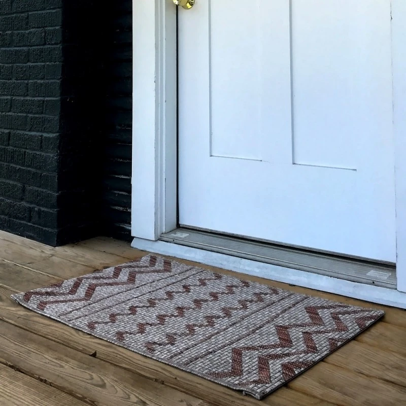 Rugs Town Shower 81244 Beige/ Red 1'10" X 3'0 Rect. Rug