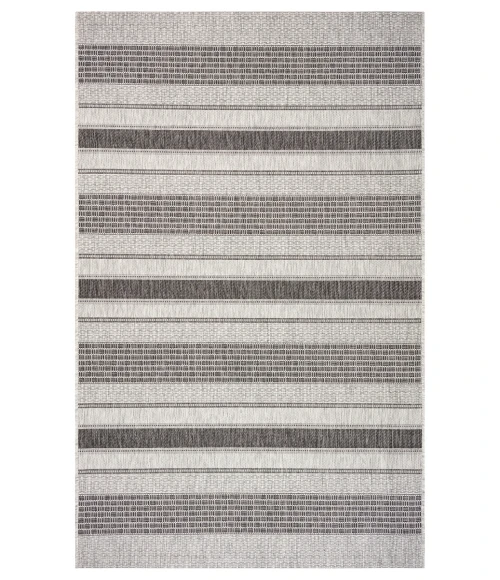 LR Home Sun Shower 81246 Gray/ Black 7'9" X 9'9 Rect. Rug