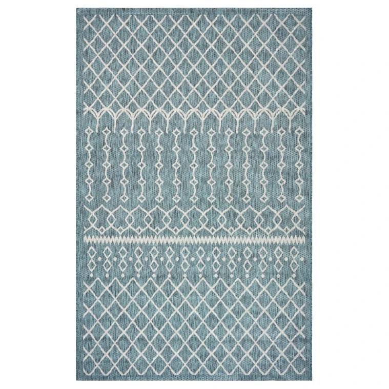 Rugs Town Shower 81247 Blue/ Gray 3' X 5' Rect. Rug
