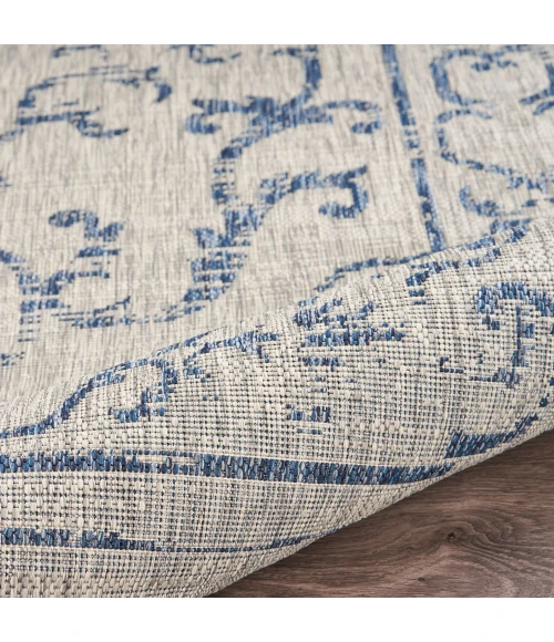 LR Home Sun Shower 81249 Navy/ Gray 1'10" X 3'0 Rect. Rug