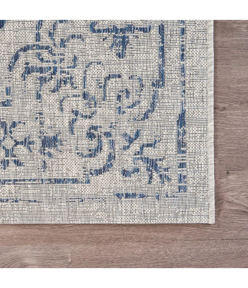 LR Home Sun Shower 81249 Navy/ Gray 1'10" X 3'0 Rect. Rug